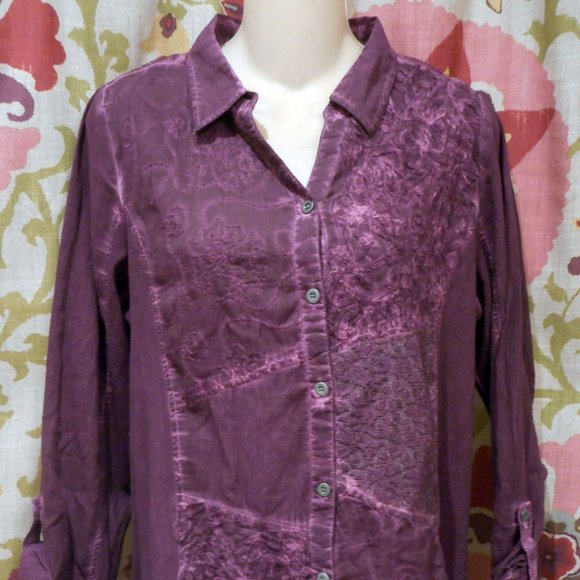 New GREATER GOOD Purple Long Sleeve Button-Down Shirt! Small - Picture 1 of 3